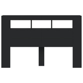 Wezgłowie łóżka z LED, czarne, 160x18,5x103,5 cm