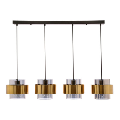 Lampa wisząca z abażurami Spiega czarna mosiężna do salonu nad stół