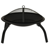 vidaXL Palenisko i grill 2-w-1, z pogrzebaczem, 56x56x49 cm, stal model standard