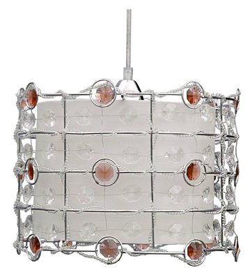Lampa wisząca Seneca pojedyncza metalowa do sypialni E27 amber biała