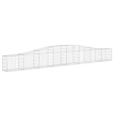 Kosze gabionowe, 3 szt, 400x30x40/60 cm, galwanizowane żelazo
