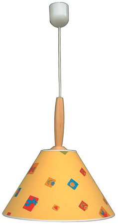 Lampa wisząca z abażurem Bambi biało‑wielokolorowa E27 pojedyncza