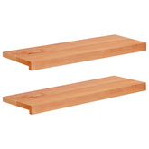 Nakładki na schody 2 szt. 80 x 25 x 2 cm Lakier Drewno bukowe