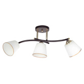 Lampa Sufitowa Brunatny+Złoty 3X40 E27 Klosz Biały Greco