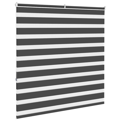 Roleta zebra, czarna, szerokość tkaniny 45,9 cm, poliester