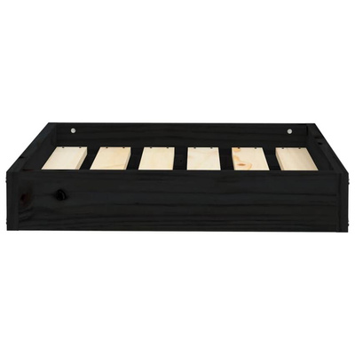 vidaXL Legowisko dla psa, czarne, 51,5x44x9 cm, lite drewno sosnowe