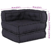 Modułowa sofa, antracytowa, 70x70x54, tkanina