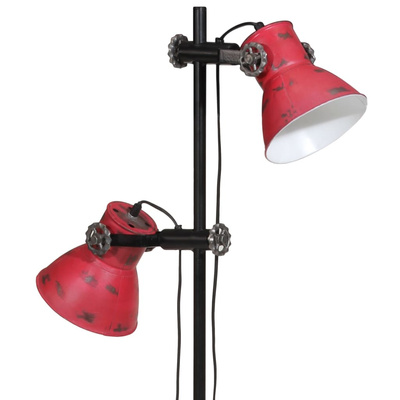 Lampa stojąca, 25 W, postarzany czerwony, 25x25x90/140 cm, E27