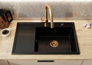 Zlewozmywak Felicja 79P 8m / czarny metalik