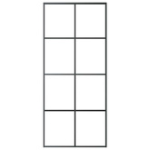 vidaXL Drzwi przesuwne, czarne, 90x205 cm, szkło ESG i aluminium