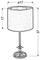 Lampka nocna Violino czarna miedziana z abażurem metalowa