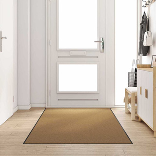 Dywanik wejściowy Kremowy i czarny 120 x 300 cm Poliamid i PVC