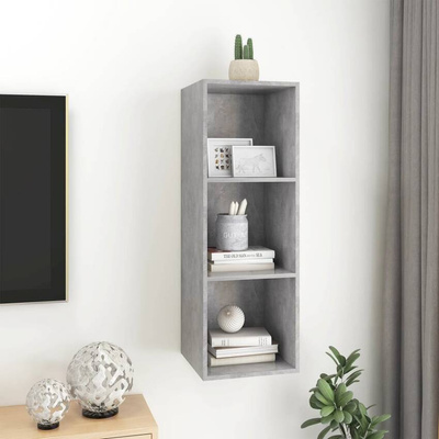 vidaXL Wisząca szafka pod TV, szarość betonu, 37x37x107 cm