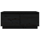 Stolik kawowy, czarny, 80x50x35 cm, lite drewno sosnowe