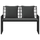 Ławka ogrodowa 2 -Seater 116 x 55 x 82 cm Stal i poli rattan