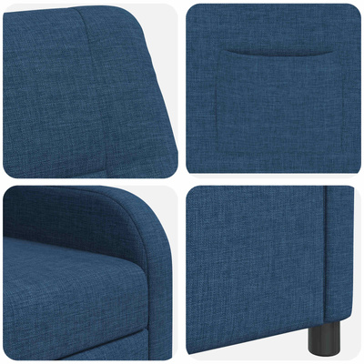 Fotel recliner niebieski tkanina
