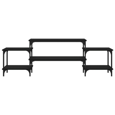 vidaXL Szafka pod TV, czarna, 157x35x52 cm, materiał drewnopochodny