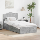 Ramka łóżka Betonowy szary 90 x 190 cm Drewno inżynieryjne