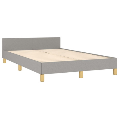 vidaXL Rama łóżka z zagłówkiem, jasnoszara, 120x200 cm, tkanina model standard