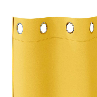 Firany blackout z kółkami 2 pcs Musztardowy Żółty 245 x 140 cm