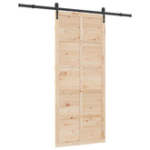 Drzwi przesuwne naturalny 90 x 208 cm Lite drewno sosnowe