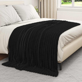 Koce narzutowe 6 pcs Czarny 200 x 150 cm Polar