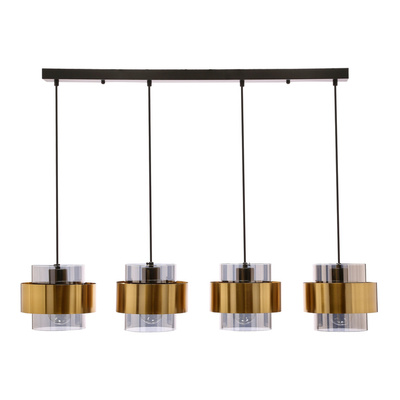 Lampa wisząca z abażurami Spiega czarna mosiężna do salonu nad stół
