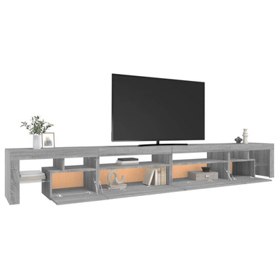 vidaXL Szafka pod TV z oświetleniem LED szary dąb sonoma 290x36,5x40cm