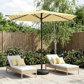 Parasol ogrodowy z podstawą 270 x 270 cm Poliester Prostokątny