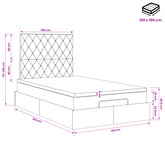 Łóżko ottoman z materacem Ciemnozielony 120 x 190 cm Welur