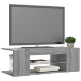 vidaXL Szafka pod TV z oświetleniem LED, szary dąb sonoma, 90x39x30 cm
