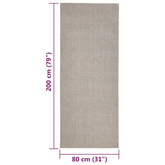 vidaXL Dywanik, naturalny sizal, 80x200 cm, piaskowy