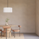 Lampa wisząca z abażurem Shanti szary abażur do sypialni