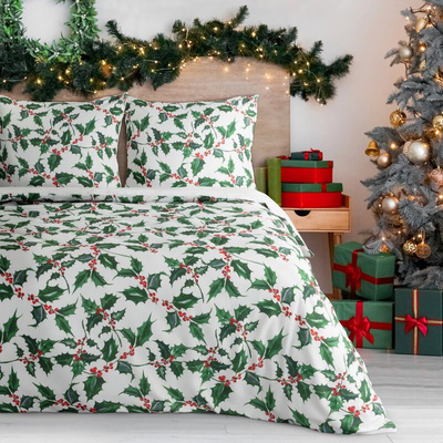 KOMPLET POŚCIELI ŚWIATECZNEJ TORI 220 X 200 CM BIAŁY