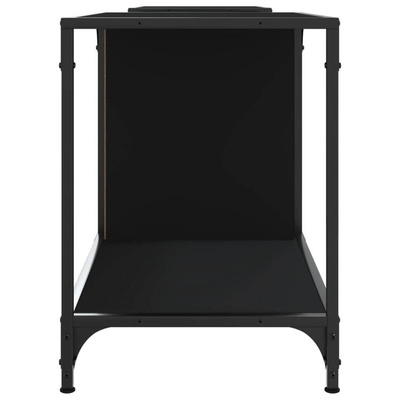 vidaXL Szafka pod TV, czarna, 203x37x50 cm, materiał drewnopochodny