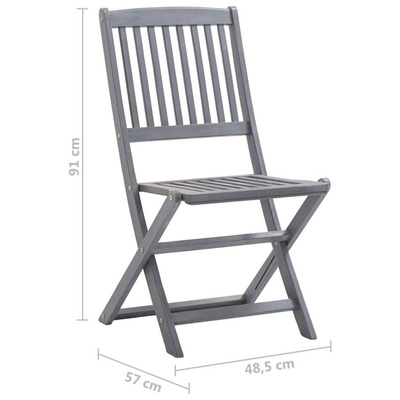 vidaXL Składane krzesła ogrodowe, 2 szt., poduszki, drewno akacjowe model standard
