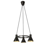 Lampa wisząca More czarno-złota metalowa 3xE27 do salonu i jadalni