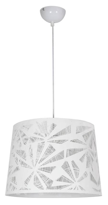 Lampa wisząca z abażurem Orlando biała pojedyncza do salonu i jadalni