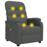 vidaXL Elektryczny fotel masujący, ciemnoszary, tkanina