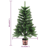 Sztuczna choinka z lampkami i bombkami, 90 cm, zielona vidaXL