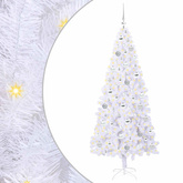 Sztuczna choinka z 300 diodami LED Biały 180 cm PVC i stal