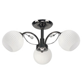 Lampa wisząca Neros 3-punktowa z białymi kloszami metalowo-szklana czarna