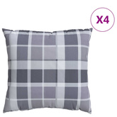 Poduszka na zewnątrz 4 pcs Szary w krate 50 x 50 cm tkanina