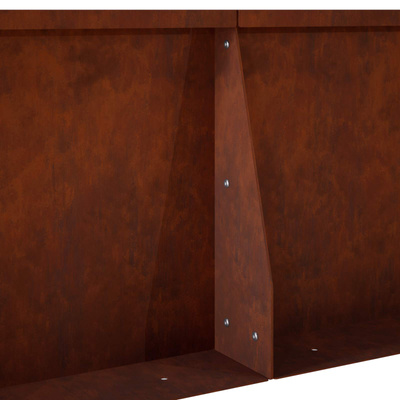 Mur oporowy 4 szt. 100 x 100 x 40 cm Stal kortenowska Rdzawy