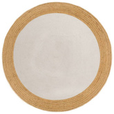 vidaXL Pleciony dywan, biało-naturalny, 120 cm, juta, bawełna, okrągły