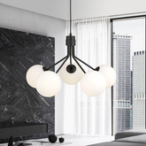 Lampa wisząca NOVA 5 BLACK/OPAL