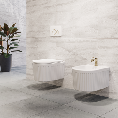BIDET WISZĄCY GLAMOUR RYFLOWANY, BIAŁY