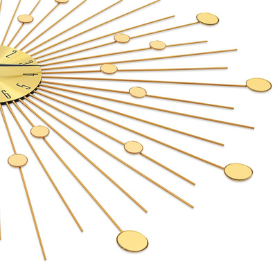 Zegar ścienny, metal, 70 cm, złoty