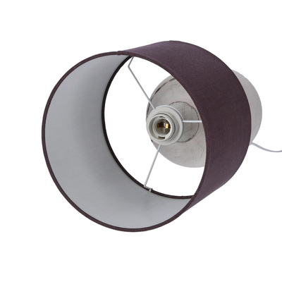 Lampka nocna Walia szara metalowa z abażurem E27