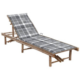 vidaXL Ogrodowy leżak z poduszką, bambusowy